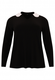 Shirt with pearl collar DOLCE - black 