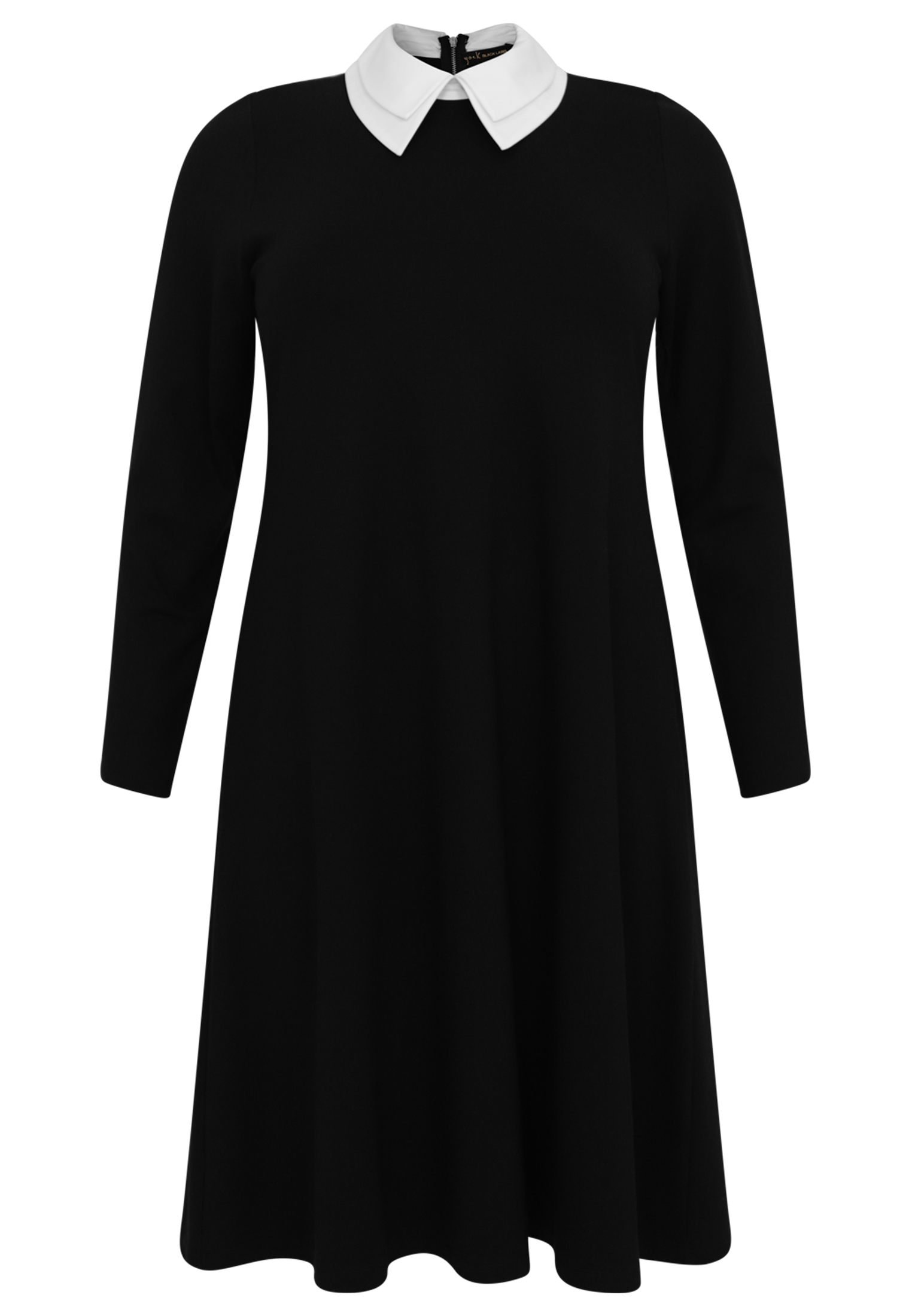 Dress contrast collar INTERLOCK - black 