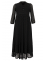 Dress puffed sleeve LACE - black 
