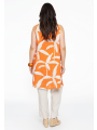 Dress A-line sleeveless PALM TREE - blue orange 