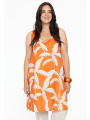 Dress A-line sleeveless PALM TREE - blue orange 
