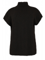 Cardigan cowl sleeveless CABLE - black 