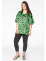 Blouse wide frilled LEOPARD - green 