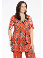 Tunic wide bottom MIX PRINT - red 