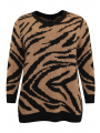 Pullover v-neck TIGER - brown