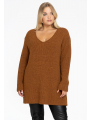 Pullover with rib - black yellow brown