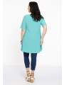 Tunic wide bottom deep neck DOLCE - black blue pink turquoise