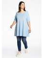Tunic wide bottom COTTON - white black blue light blue red pink