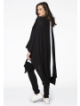 Poncho knitted - black red 