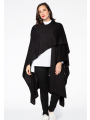Poncho knitted - black red 
